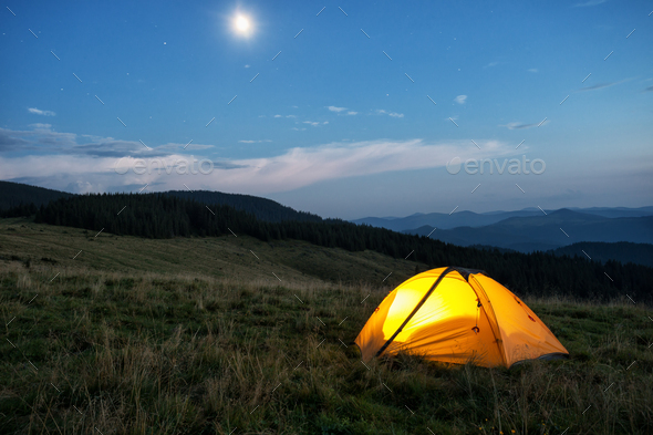 Tent on outlet mountain